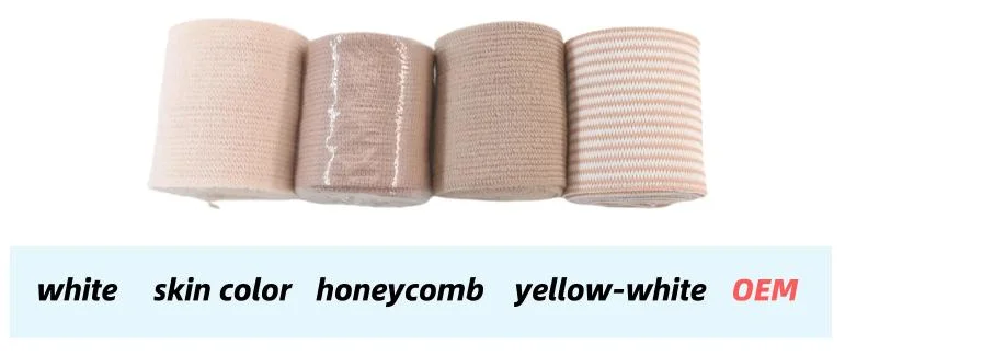 OEM Spandex Compression Cotton Medical High Elastic Bandage with Clips