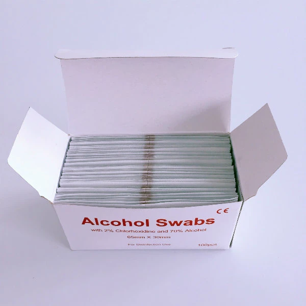 Non Woven Medical Alcohol Swabs with 2% Chlorhexidine and 70% Alcohol