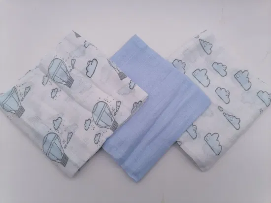 3 Pack Newborn Baby Cotton Muslin Square Burp Cloth Nappy Wipe